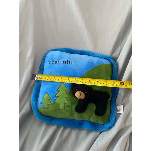 Unipak Plush Toys Blue Pillow 3D Bear Yosemite Mountain Log Cabin Decor 11x12in - Picture 3 of 7